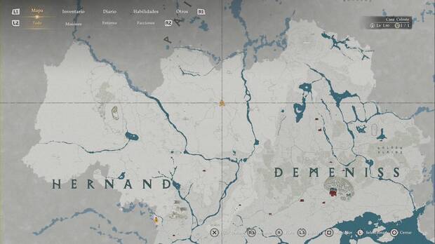 Crimson Desert - Nexos del Abismo de Demeniss, ubicaci�n del punto de viaje r�pido de Port�n norte de Hernand