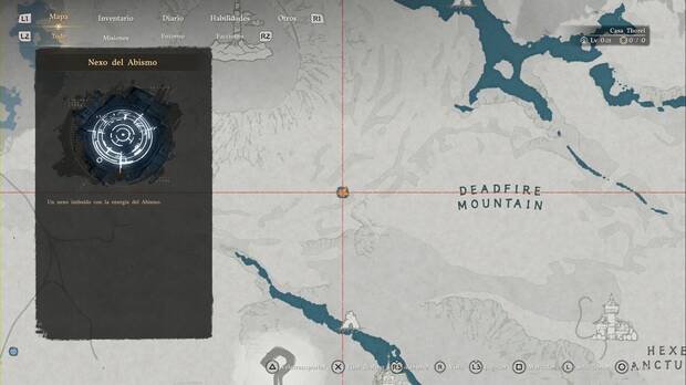 Crimson Desert - Nexos del Abismo de Demeniss, ubicaci�n del punto de viaje r�pido de Monta�a del Fuego Exintto