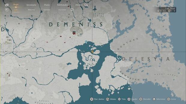 Crimson Desert - Nexos del Abismo, ubicaci�n del punto de Demeniss, ubicaci�n del punto de viaje r�pido de Estuario del r�o Nas