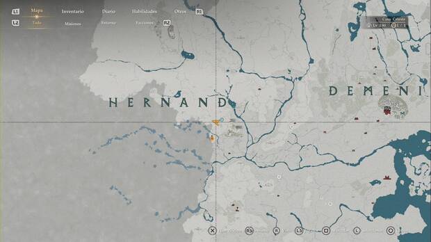 Crimson Desert - Puzles y desaf�os, Ruinas de las Colinas Sinuosas, ubicaci�n del puzle al noroeste de la Mansi�n de Crestale�n