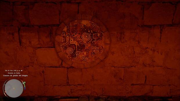 Crimson Desert - Puzles, Ruinas de la C�mara de piedra del drag�n, soluci�n del disco de la derecha