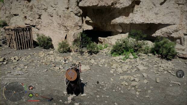 Crimson Desert - Puzles, Un peque�o hueco invisible, ubicaci�n de la entrada de la cueva