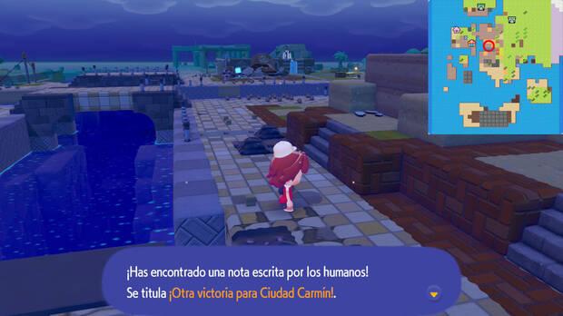 Pok�mon Pokopia - Localizaci�n del peri�dico �Otra victoria para Ciudad Carm�n!