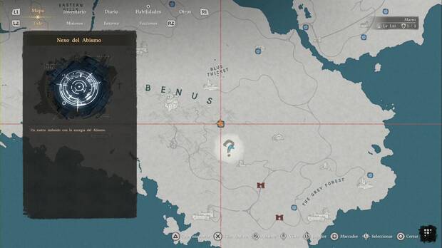 Crimson Desert - Nexos del Abismo en Delesyia, ubicaci�n de la placa de viaje r�pido Monte Benus