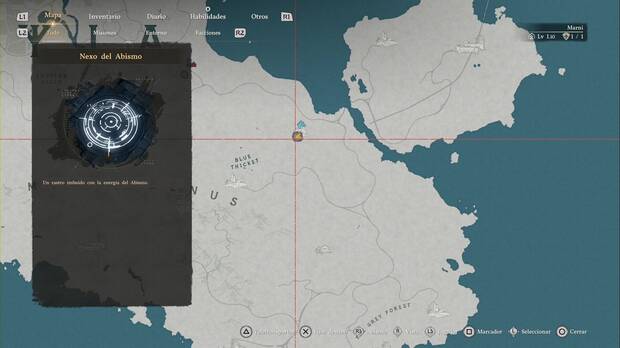 Crimson Desert - Nexos del Abismo en Delesyia, ubicaci�n de la placa de viaje r�pido Lugar del impacto del Abismo