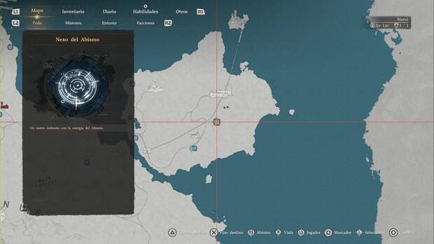 Crimson Desert - Nexos del Abismo en Delesyia, ubicaci�n de la placa de viaje r�pido Isla Garracuervo