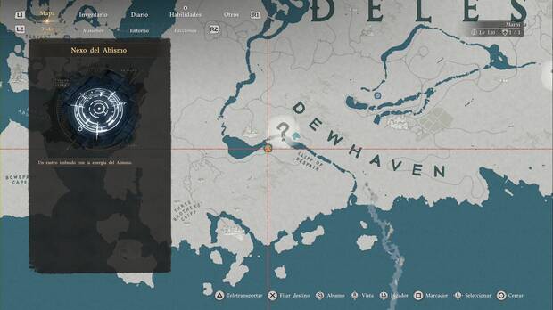 Crimson Desert - Nexos del Abismo en Delesyia, ubicaci�n de la placa de viaje r�pido Colina de Vientosilente