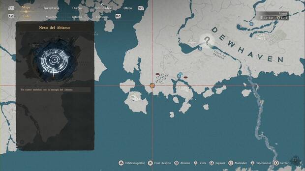 Crimson Desert - Nexos del Abismo en Delesyia, ubicaci�n de la placa de viaje r�pido Acantilado de los Tres Hermanos