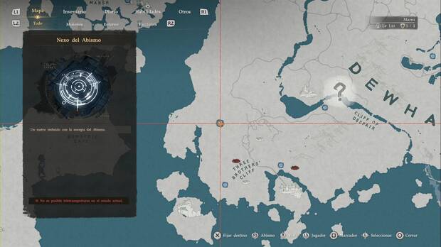 Crimson Desert - Nexos del Abismo en Delesyia, ubicaci�n de la placa de viaje r�pido Acantilado de los Tres Hermanos (2)
