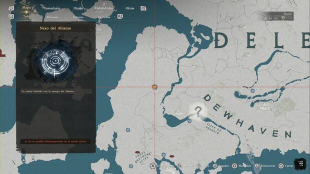 Crimson Desert - Nexos del Abismo en Delesyia, ubicaci�n de la placa de viaje r�pido Valle de la Le�a