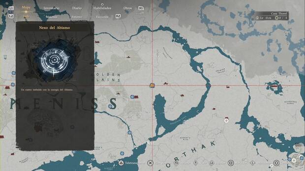 Crimson Desert - Nexos del Abismo en Demeniss, ubicaci�n del punto de viaje r�pido Loma del Agua Zigzagueante