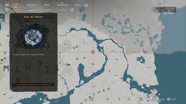 Crimson Desert - Nexos del Abismo en Demeniss, ubicaci�n del punto de viaje r�pido Terraza fluvial salpicada de agua
