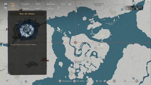 Crimson Desert - Nexos del Abismo en Demeniss, ubicaci�n del punto de viaje r�pido Pantano de la Serpiente