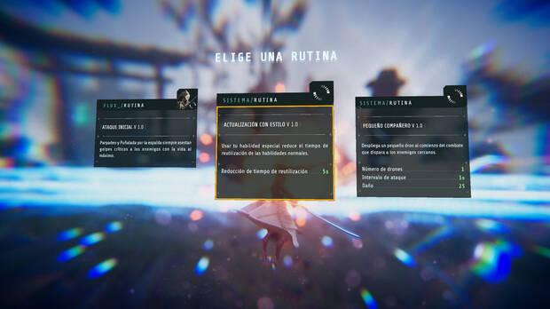 Al completar una sala se nos ofrecen tres potenciadores, algunos compartidos y otros exclusivos de cada personaje.