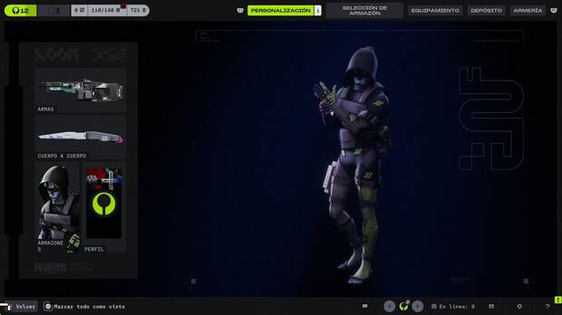 Marathon - Armazones, men� de personalizaci�n de Asesinato