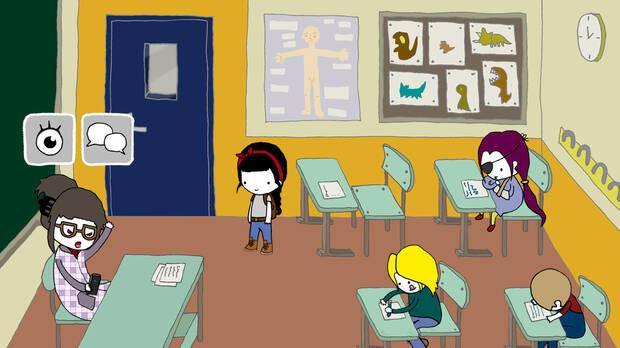 Cuando pulsas sobre un personaje u objeto interactivo aparecen las acciones disponibles: obtener información, asir, hablar con un personaje o salir de una habitación.