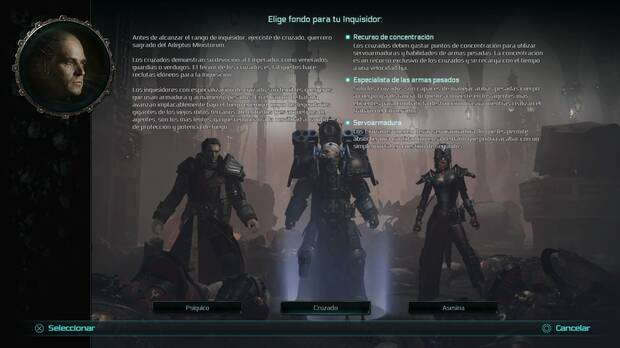 Elegir una clase para nuestro Inquisidor ser� uno de los primeros pasos que daremos como jugadores.