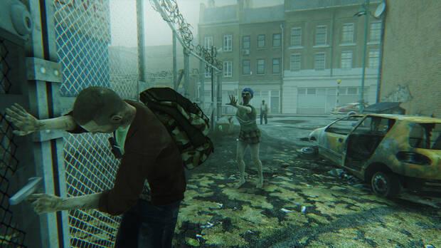 Secuencias como �sta aparecen en Zombi cubiertas con un cartel en pantalla (en este caso, pidi�ndonos machacar un bot�n), cosa que ZombiU no pasaba, ya que dirig�a las instrucciones al GamePad para obligarnos a apartar la vista de la tele.