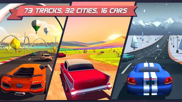 Diferentes coches, distintos circuitos, variantes climatológicas diversas. ‘Horizon Chase’ jamás se nos hará repetitivo a las primeras de cambio.
