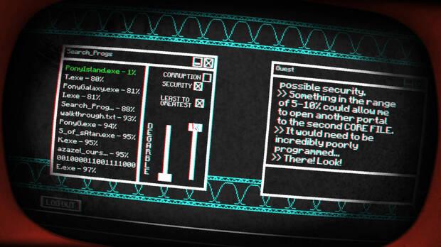 El programa Pony Island es el m�s f�cil de hackear y sobre �l gira la aventura.