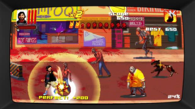 Retro Revenge es un tercer juego creado para la ocasión. Limpia tu camino de los zombis con golpes y ataques especiales.