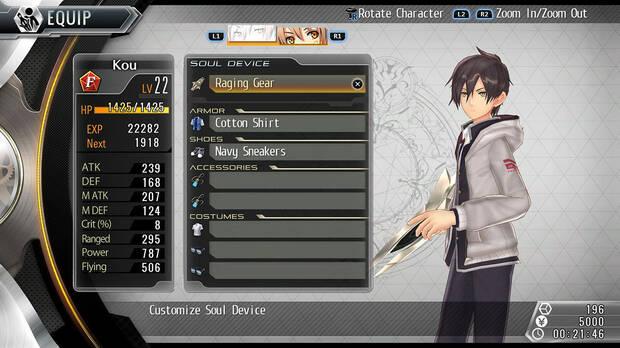 La gestión de los personajes es parecida a 'Trails of Cold Steel', pero con más opciones aún.