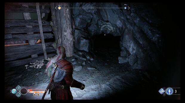 God of War - Dentro de la montaña - Cruza el pequeño túnel