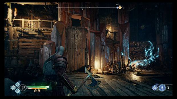 God of War - Un nuevo destino - Mueve la plataforma y rompe los maderos