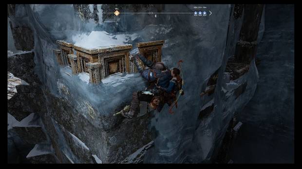 God of War - El cincel mágico - Puedes girar aquí para llegar al cofre