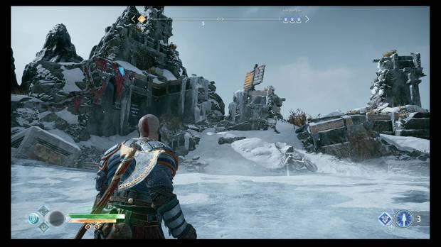 God of War - El cincel mágico - Debes golpear este mecanismo