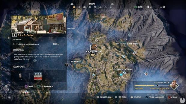 Far Cry 5, Puestos de la secta, Región de Jacob, F.A.N.G. Center