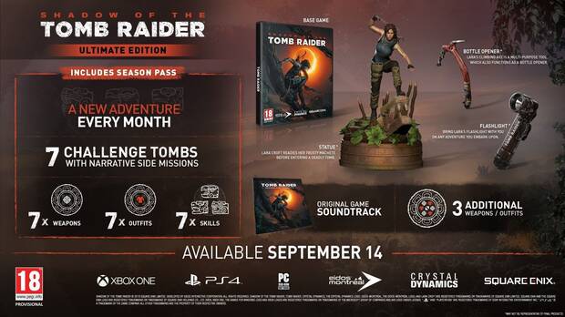 Shadow of the Tomb Raider detalla sus ediciones especiales y season pass Imagen 3