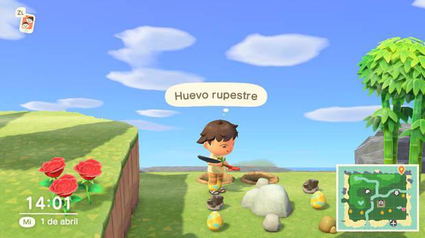 animal crossing new horizons caza del huevo