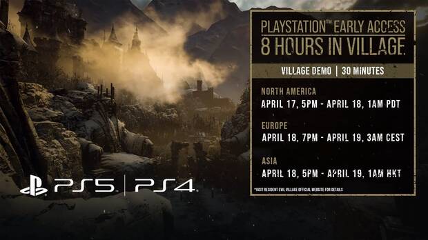 Horario de la demo de Resident Evil 8: Village en PS4 y PS5.