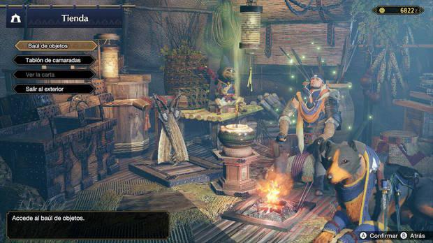 Monster Hunter Rise - Campamentos, tiendas y baúles de suministros