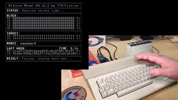 Commodore 64 minando bitcoin