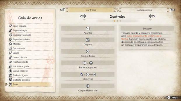 Monster Hunter Rise - Controles del Arco