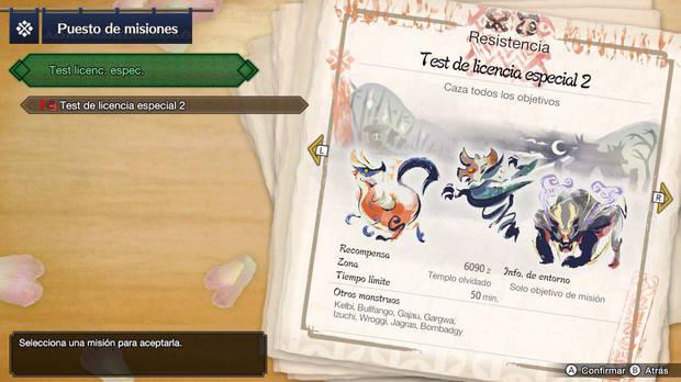 Monster Hunter Rise - Completa las misiones de Test de licencia especial