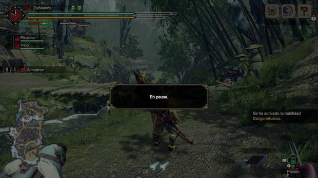 Monster Hunter Rise - Partida en pausa