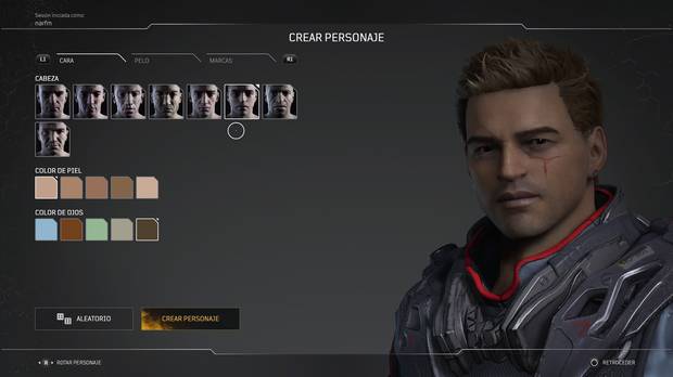 El editor de personajes es muy sencillo.