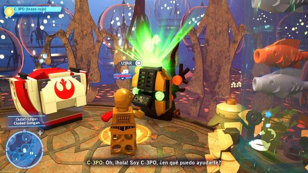 LEGO Star Wars: The Skywalker Saga - Cómo interactuar con las consolas amarillas