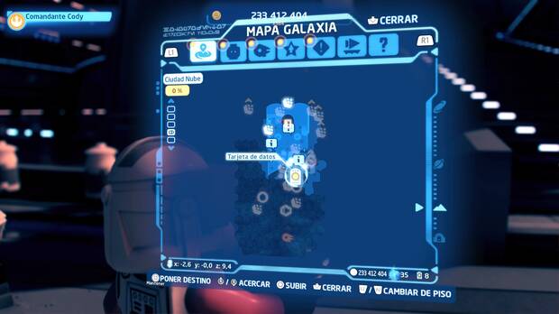 LEGO Star Wars: The Skywalker Saga - Tarjeta de datos en Ciudad Nube - Localización en el mapa