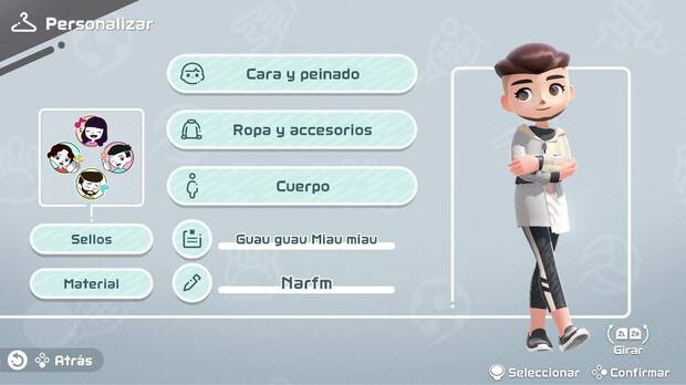 Podemos personalizar el avatar de distintas maneras y conseguir sellos para comunicarnos en el modo en l�nea participando en este.