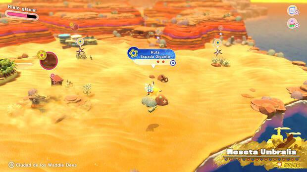 Kirby y la tierra olvidada - Ruta del tesoro de Meseta Umbralia: Ruta Espada Gigante