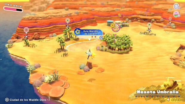 Kirby y la tierra olvidada - Ruta del tesoro de Meseta Umbralia: Ruta Martillo de juguete