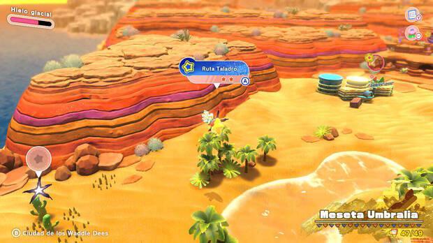 Kirby y la tierra olvidada - Ruta del tesoro de Meseta Umbralia: Ruta Taladro