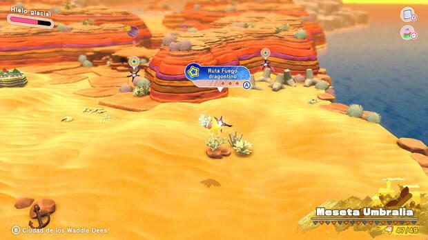 Kirby y la tierra olvidada - Ruta del tesoro de Meseta Umbralia: Ruta Fuego dragontino