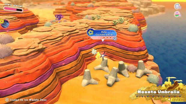 Kirby y la tierra olvidada - Ruta del tesoro de Meseta Umbralia: Ruta Cuchillo sierra