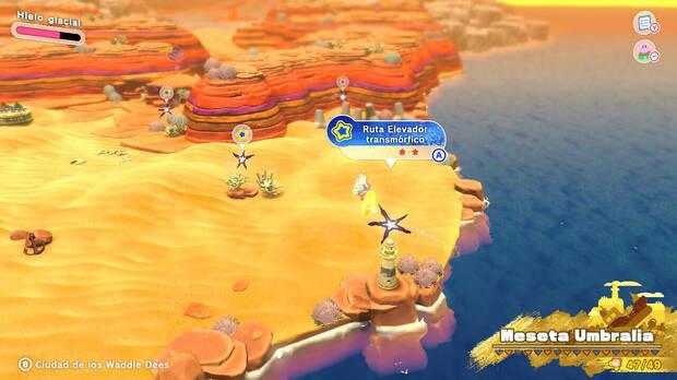 Kirby y la tierra olvidada - Ruta del tesoro de Meseta Umbralia: Ruta Elevador transmórfico