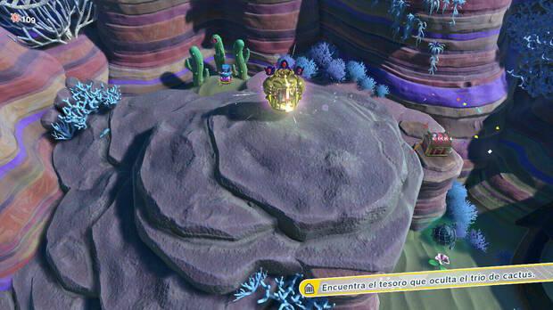 Kirby y la tierra olvidada - Cañón Luz de Luna: Tesoro que oculta el trío de cactus